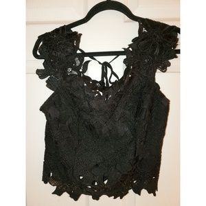 Sleeveless  Black Crochet Lace Top !!NWOT!!